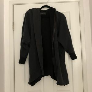 Oversized Long Black Zip-Up Hoodie